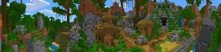 Panorama of the Minecraft Bedrock Marketplace product Simple Spawns: Jungle Valley created by Razzleberries.