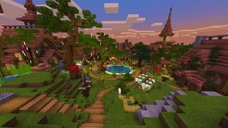 Screenshot of the Minecraft Bedrock Marketplace product Simple Spawns Magic Forest 2 created by Razzleberries.