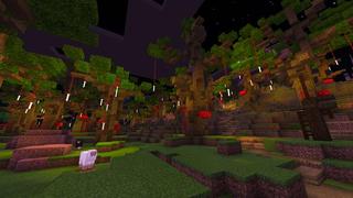Screenshot of the Minecraft Bedrock Marketplace product Simple Spawns Magic Forest 2 created by Razzleberries.