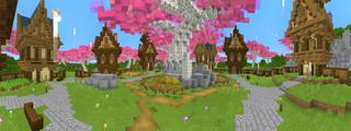 Panorama of the Minecraft Bedrock Marketplace product Simple Spawns: Magic Forest created by Razzleberries.
