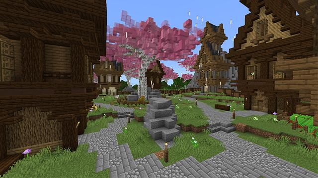 Screenshot of the Minecraft Bedrock Marketplace product Simple Spawns: Magic Forest created by Razzleberries.