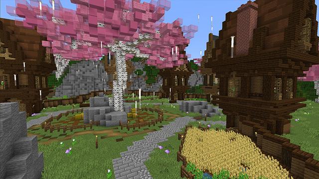 Screenshot of the Minecraft Bedrock Marketplace product Simple Spawns: Magic Forest created by Razzleberries.