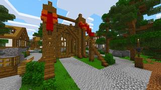 Screenshot of the Minecraft Bedrock Marketplace product Einfaches Spawns Bergbaudorf created by Razzleberries.