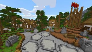 Screenshot of the Minecraft Bedrock Marketplace product Einfaches Spawns Bergbaudorf created by Razzleberries.
