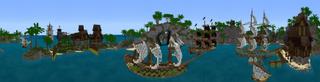 Panorama of the Minecraft Bedrock Marketplace product Simple Spawns: Pirate Cove created by Razzleberries.