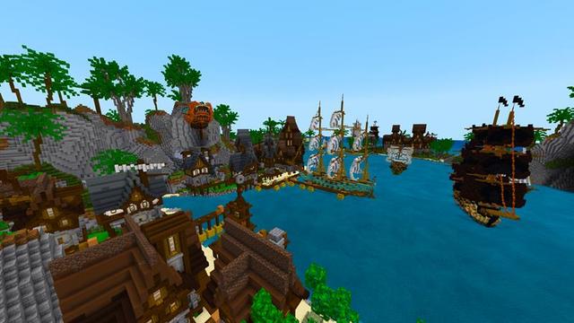 Screenshot of the Minecraft Bedrock Marketplace product Simple Spawns: Pirate Cove created by Razzleberries.