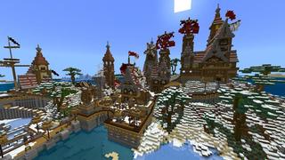 Screenshot of the Minecraft Bedrock Marketplace product Simple Spawns Pirate Port created by Razzleberries.