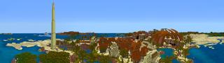 Panorama of the Minecraft Bedrock Marketplace product Simple Spawns: Sand City created by Razzleberries.