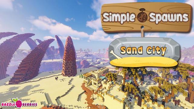 Thumbnail of the Minecraft Bedrock Marketplace product Simple Spawns: Sand City created by Razzleberries.