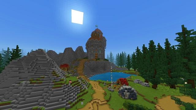 Screenshot of the Minecraft Bedrock Marketplace product Simple Spawns: Spruce Keep created by Razzleberries.