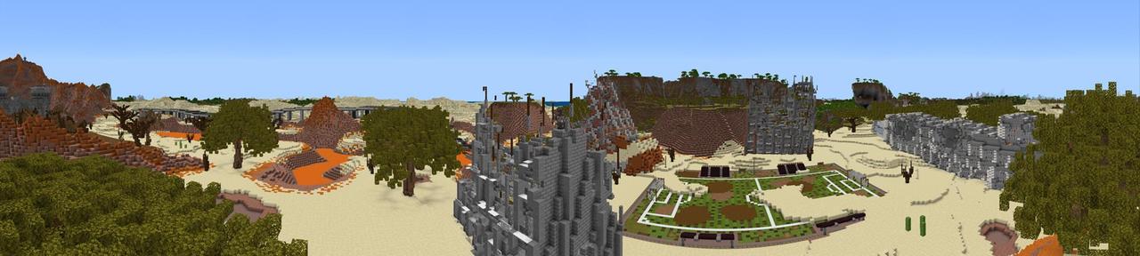 Panorama of the Minecraft Bedrock Marketplace product Simple Spawns: Wall Bunker created by Razzleberries.