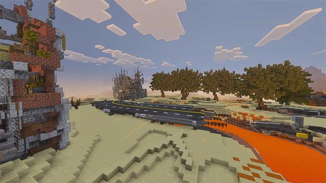 Screenshot of the Minecraft Bedrock Marketplace product Simple Spawns: Wall Bunker created by Razzleberries.