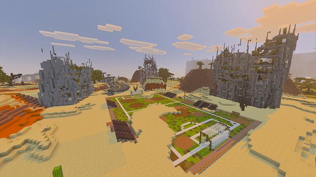 Screenshot of the Minecraft Bedrock Marketplace product Simple Spawns: Wall Bunker created by Razzleberries.