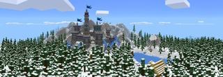 Panorama of the Minecraft Bedrock Marketplace product Simple Spawns: Winter Castle created by Razzleberries.