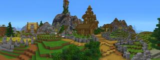 Panorama of the Minecraft Bedrock Marketplace product Simple Spawns: Wizard Tower created by Razzleberries.