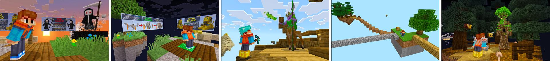 Panorama of the Minecraft Bedrock Marketplace product Skyblock Advanced created by Razzleberries.