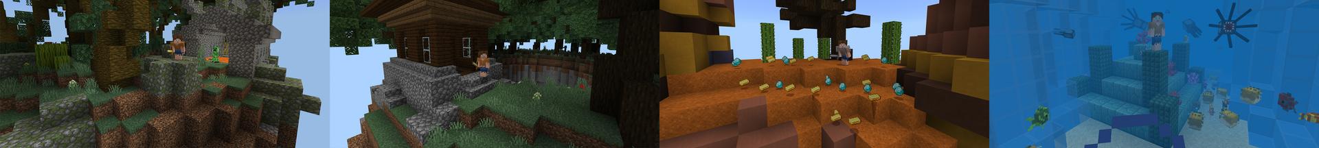 Panorama of the Minecraft Bedrock Marketplace product Skyblock Donuts created by Razzleberries.
