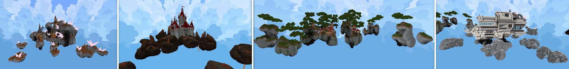Panorama of the Minecraft Bedrock Marketplace product Skyland Crystal Mines created by Razzleberries.