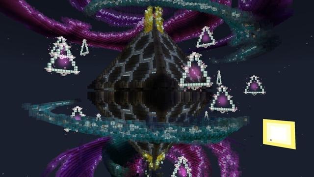 Screenshot of the Minecraft Bedrock Marketplace product Space Pyramids created by Razzleberries.