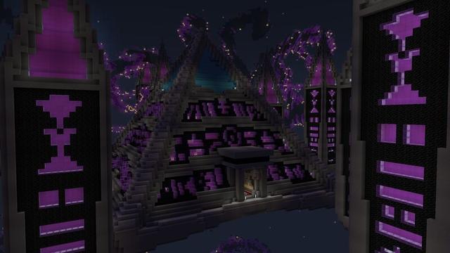 Screenshot of the Minecraft Bedrock Marketplace product Space Pyramids created by Razzleberries.