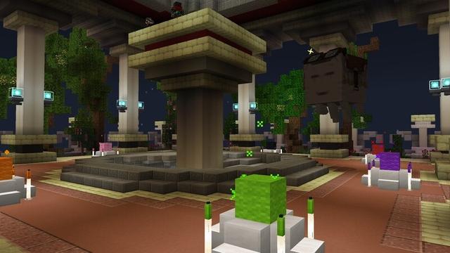 Screenshot of the Minecraft Bedrock Marketplace product Space Pyramids created by Razzleberries.