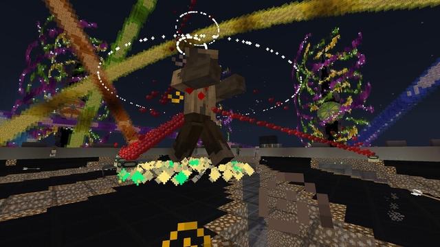 Screenshot of the Minecraft Bedrock Marketplace product Space Pyramids created by Razzleberries.