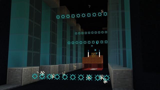 Screenshot of the Minecraft Bedrock Marketplace product Space Pyramids created by Razzleberries.
