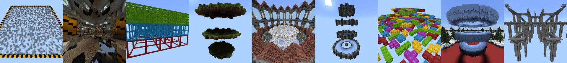 Panorama of the Minecraft Bedrock Marketplace product Spleef Battle Arenas created by Razzleberries.