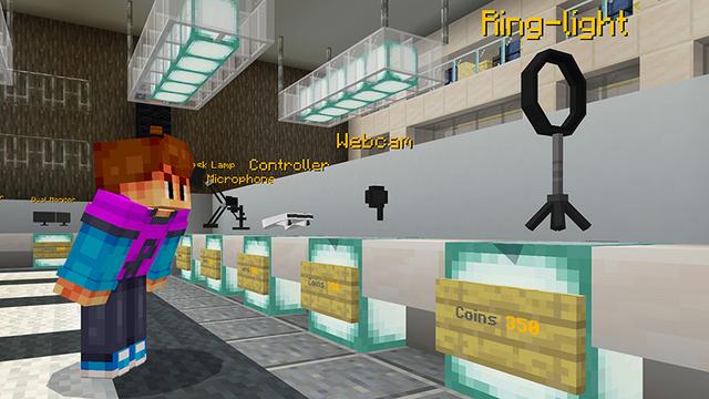Screenshot of the Minecraft Bedrock Marketplace product Streamer Simulator created by Razzleberries.