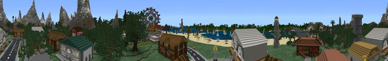 Panorama of the Minecraft Bedrock Marketplace product Summer Holidays created by Razzleberries.