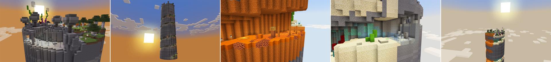 Panorama of the Minecraft Bedrock Marketplace product Super Spiral Parkour created by Razzleberries.