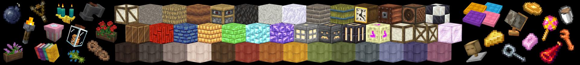 Panorama of the Minecraft Bedrock Marketplace product Supplementaries created by Razzleberries.