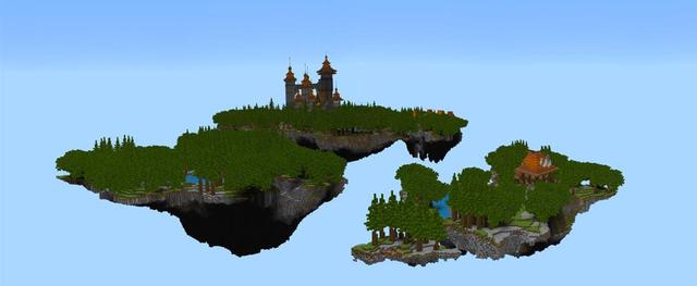 Panorama of the Minecraft Bedrock Marketplace product Survival in the Sky created by Razzleberries.