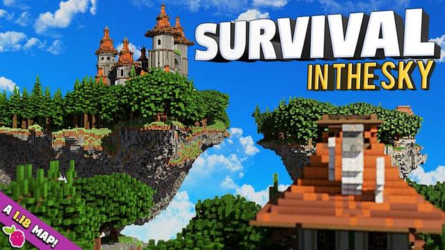 Thumbnail of the Minecraft Bedrock Marketplace product Survivre dans le ciel created by Razzleberries.