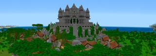 Panorama of the Minecraft Bedrock Marketplace product Temple Island created by Razzleberries.
