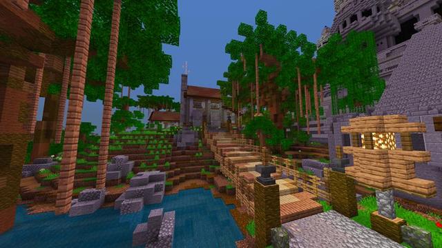 Screenshot of the Minecraft Bedrock Marketplace product Temple Island created by Razzleberries.