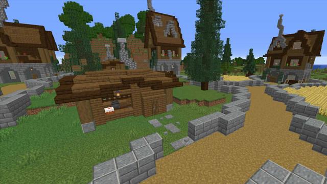 Screenshot of the Minecraft Bedrock Marketplace product The Spruce Village created by Razzleberries.