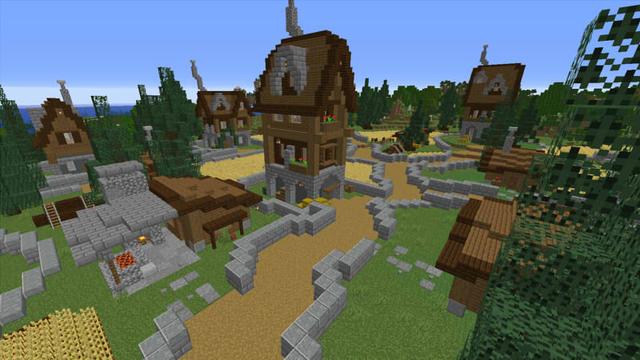 Screenshot of the Minecraft Bedrock Marketplace product The Spruce Village created by Razzleberries.