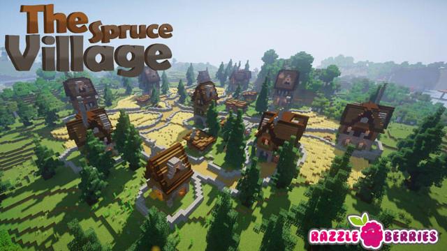 Thumbnail of the Minecraft Bedrock Marketplace product Le village des épinettes created by Razzleberries.