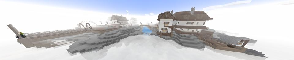 Panorama of the Minecraft Bedrock Marketplace product The Village in the Clouds created by Razzleberries.