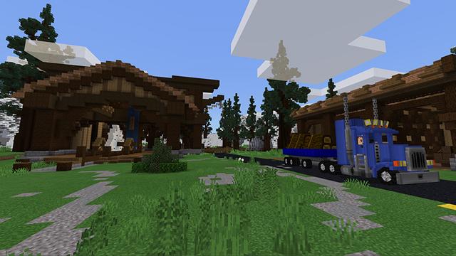 Screenshot of the Minecraft Bedrock Marketplace product Trucks created by Razzleberries.