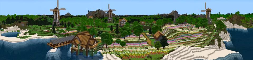 Panorama of the Minecraft Bedrock Marketplace product Tulipvale created by Razzleberries.