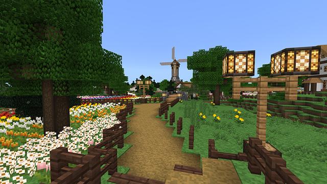 Screenshot of the Minecraft Bedrock Marketplace product Tulipvale created by Razzleberries.