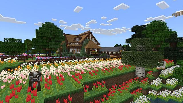 Screenshot of the Minecraft Bedrock Marketplace product Tulipvale created by Razzleberries.