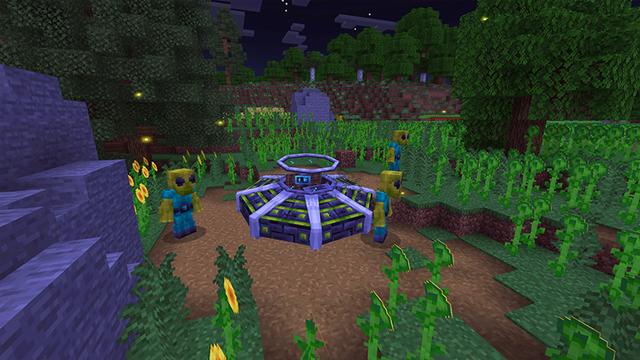 Screenshot of the Minecraft Bedrock Marketplace product UFOs created by Razzleberries.