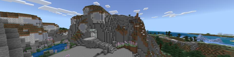 Panorama of the Minecraft Bedrock Marketplace product Ultimate Mountainside Base created by Razzleberries.