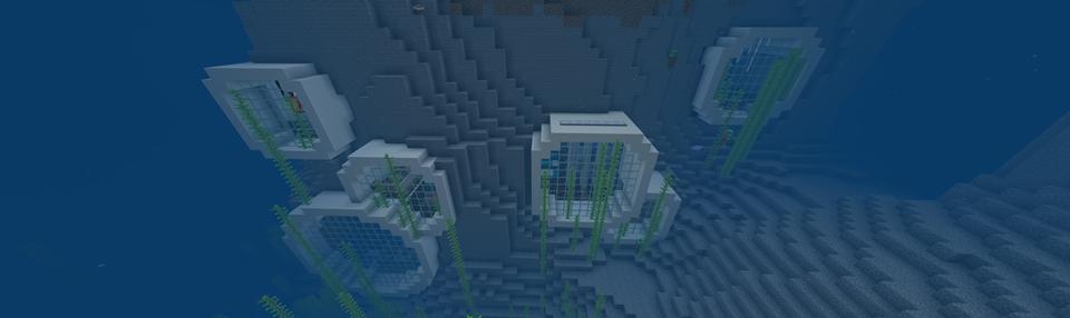 Panorama of the Minecraft Bedrock Marketplace product Underwater Base created by Razzleberries.