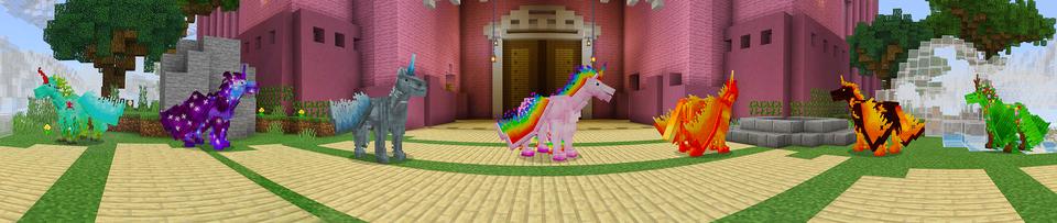 Panorama of the Minecraft Bedrock Marketplace product Unicorns created by Razzleberries.