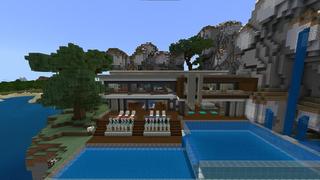 Screenshot of the Minecraft Bedrock Marketplace product Waterfall Millionaire Mansion created by Razzleberries.