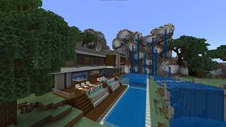 Screenshot of the Minecraft Bedrock Marketplace product Waterfall Millionaire Mansion created by Razzleberries.